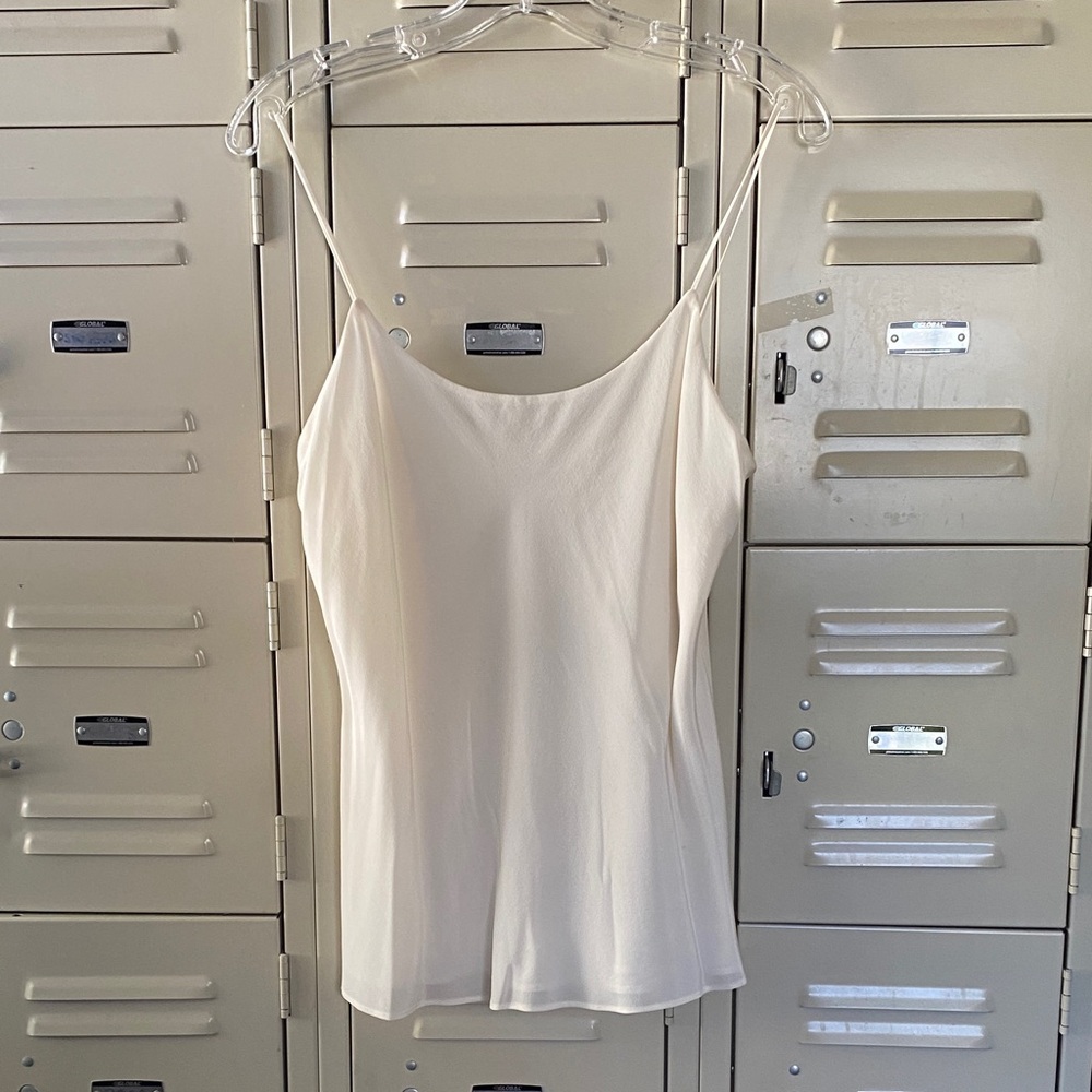 Club Monaco Ivory Spaghetti-Strap Silk Cami